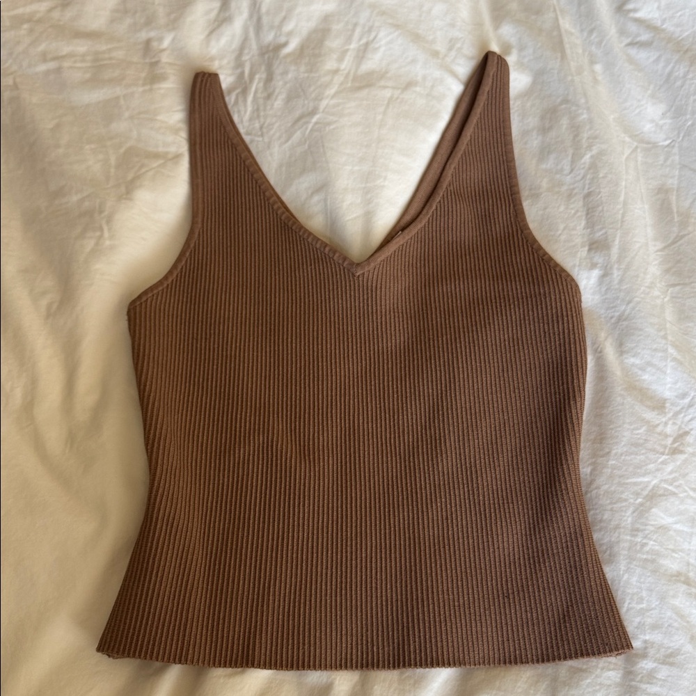 Aritzia Babaton Sculpt Knit V-Neck Tank